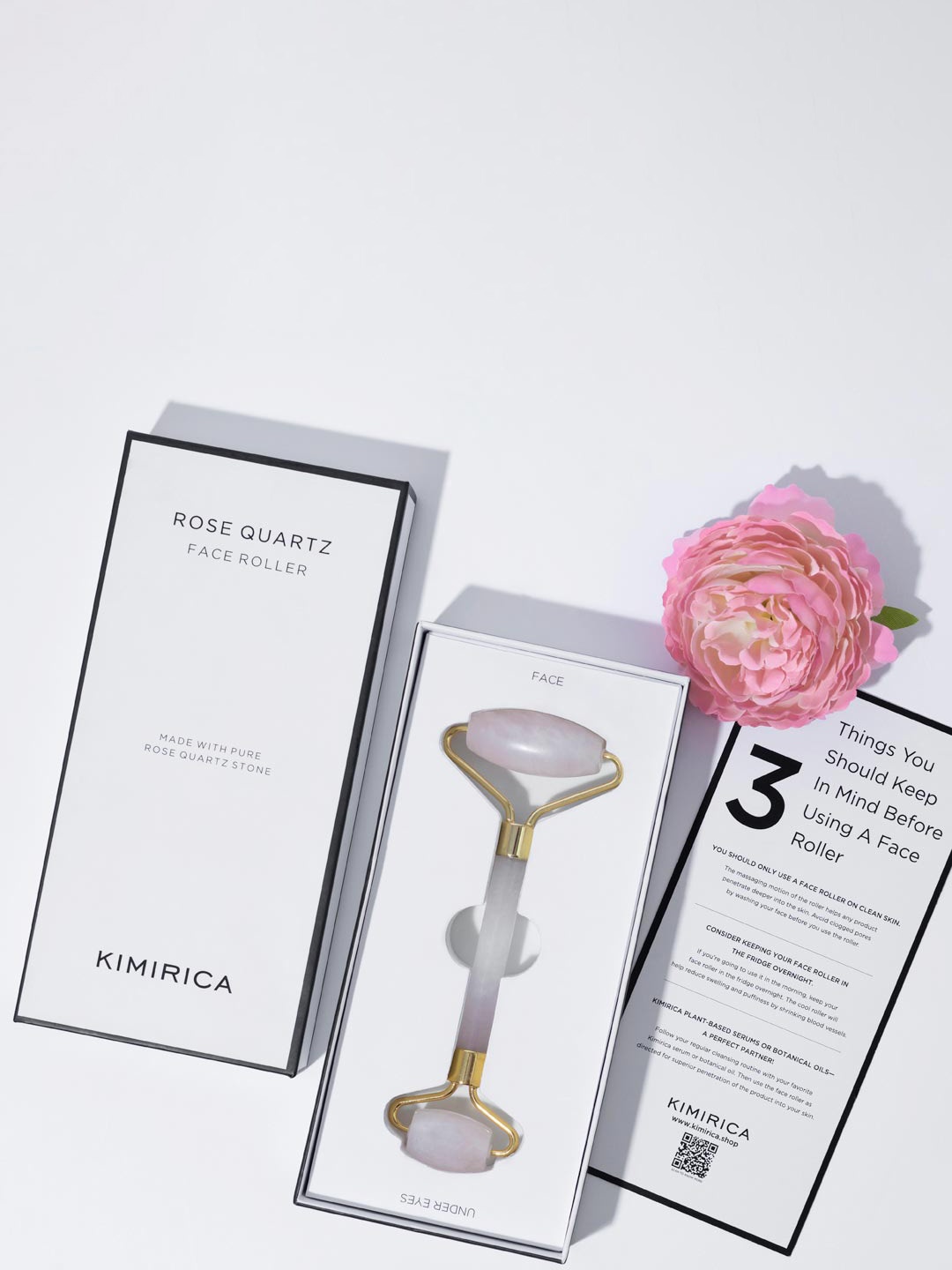 

Kimirica Rose Quartz Face Roller With Box, Pink
