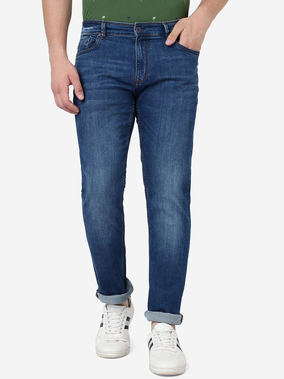 

JADE BLUE Men Slim Fit Light Fade Cotton Jeans