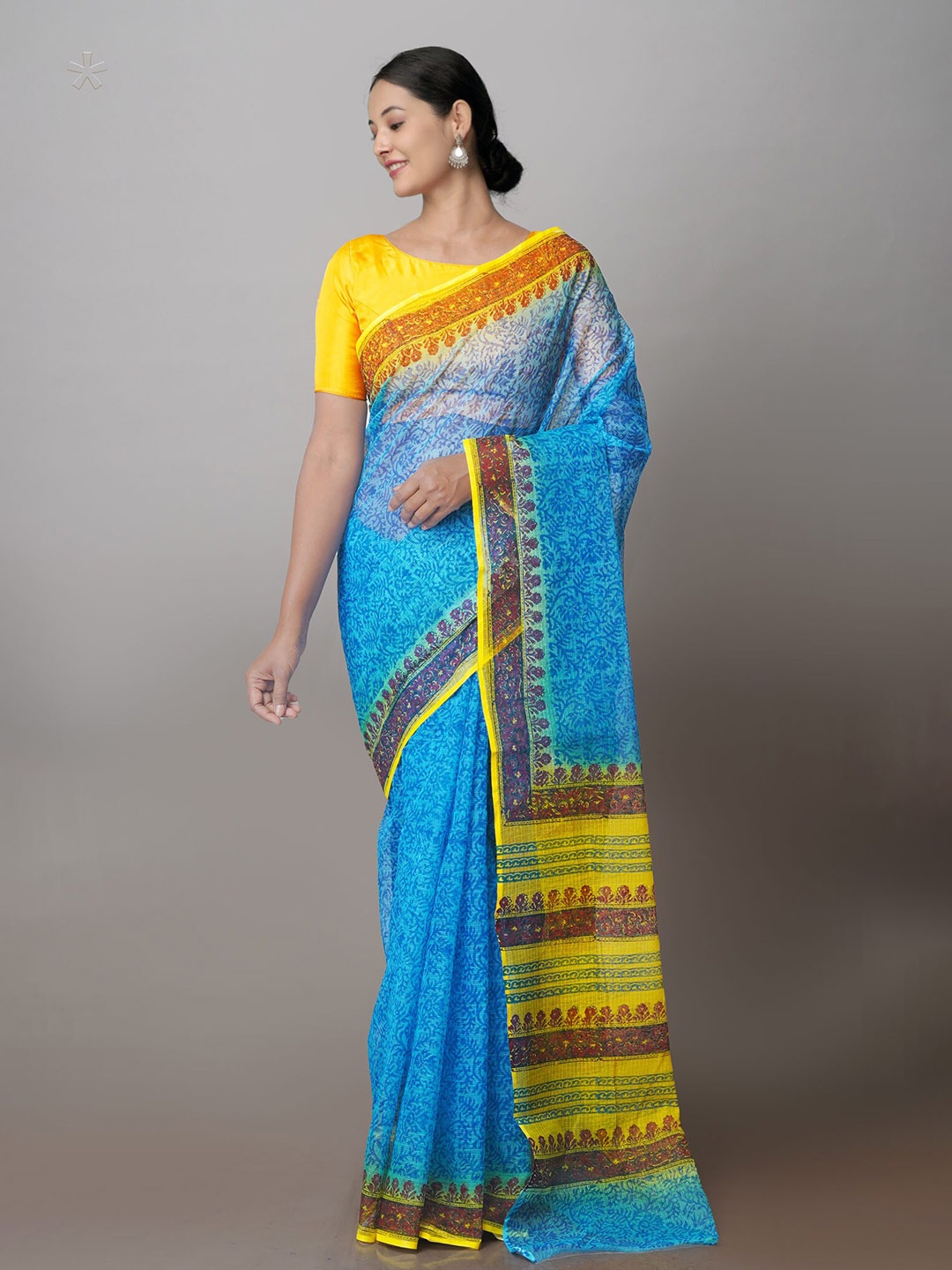

Unnati Silks Ethnic Motifs Printed Kota Saree, Blue
