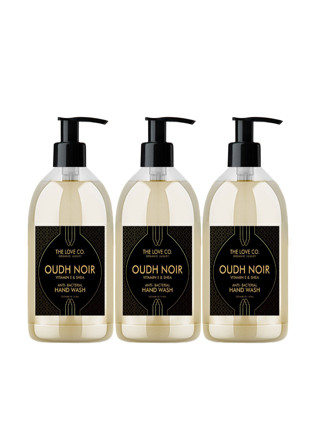 

THE LOVE CO. Set Of 3 Oudh Noir Vitamin E & Shea Anti-Bacterial Hand Wash - 300 ml Each, Na