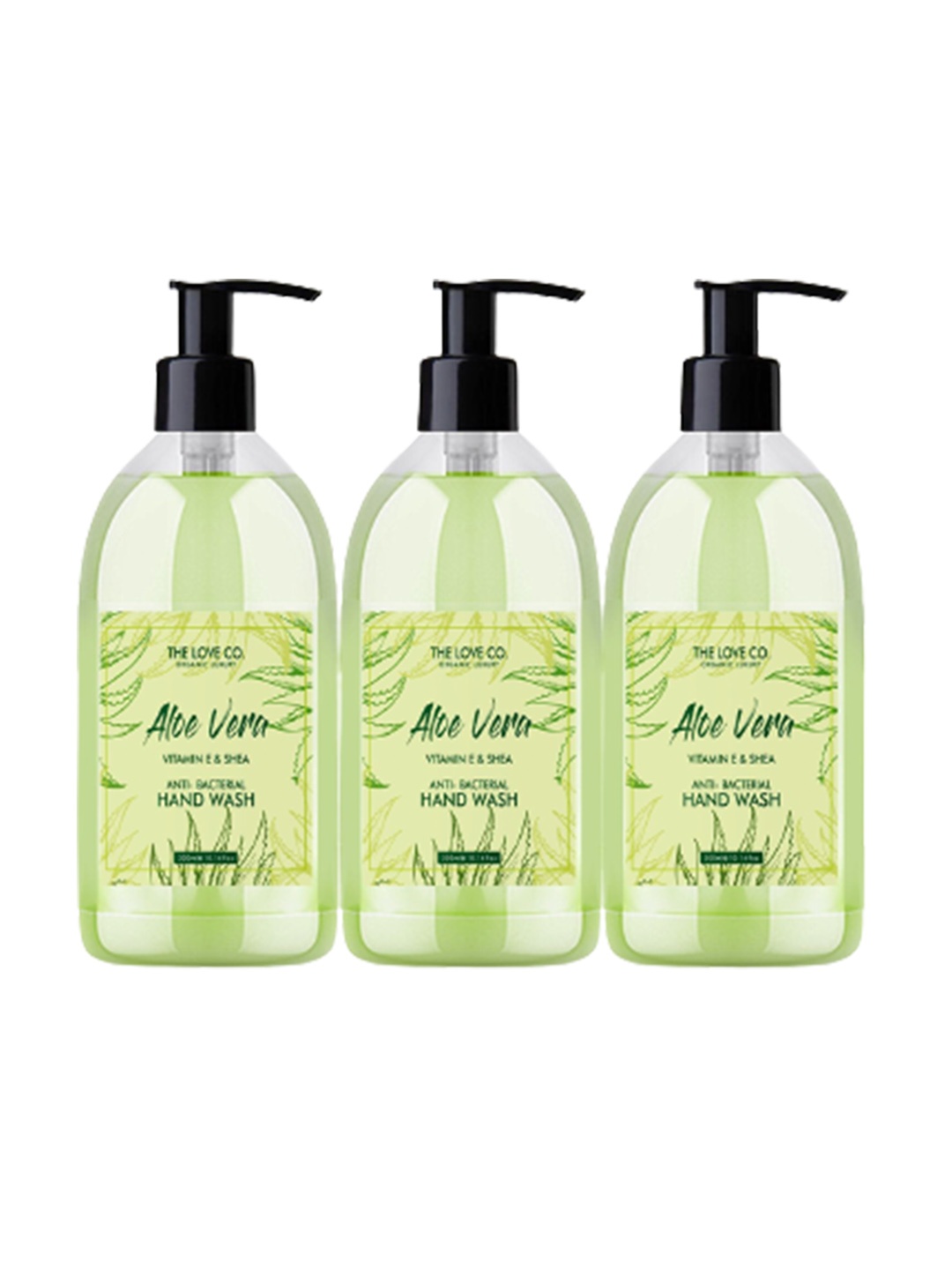 

THE LOVE CO. Aloevera Set Of 3 Hand Soaps For Moisturized Hand 300 ml Each, Green