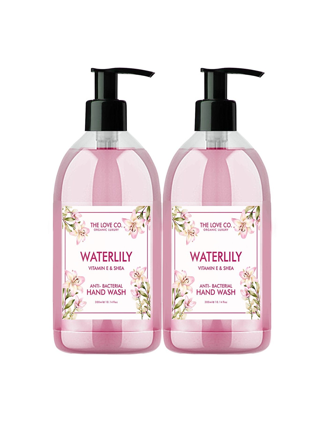

THE LOVE CO. Set Of 2 Waterlily Hand Wash For Moisturized Hand - 300ml Each, Pink