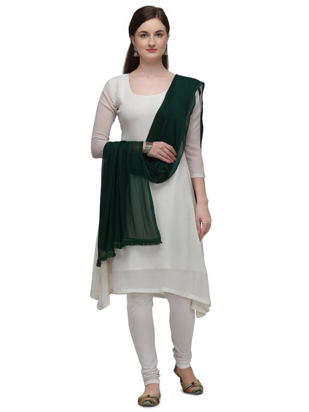 

Nimidiya Dupatta With taping Border, Green