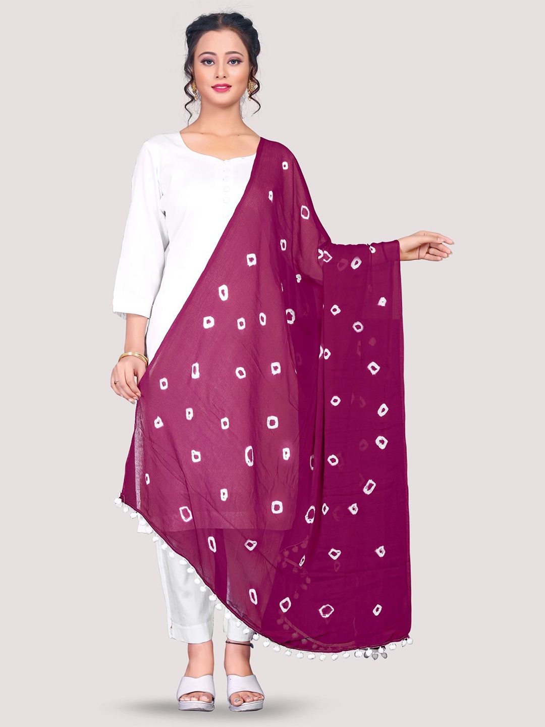 

Nimidiya Printed Bandhani Dupatta, Purple