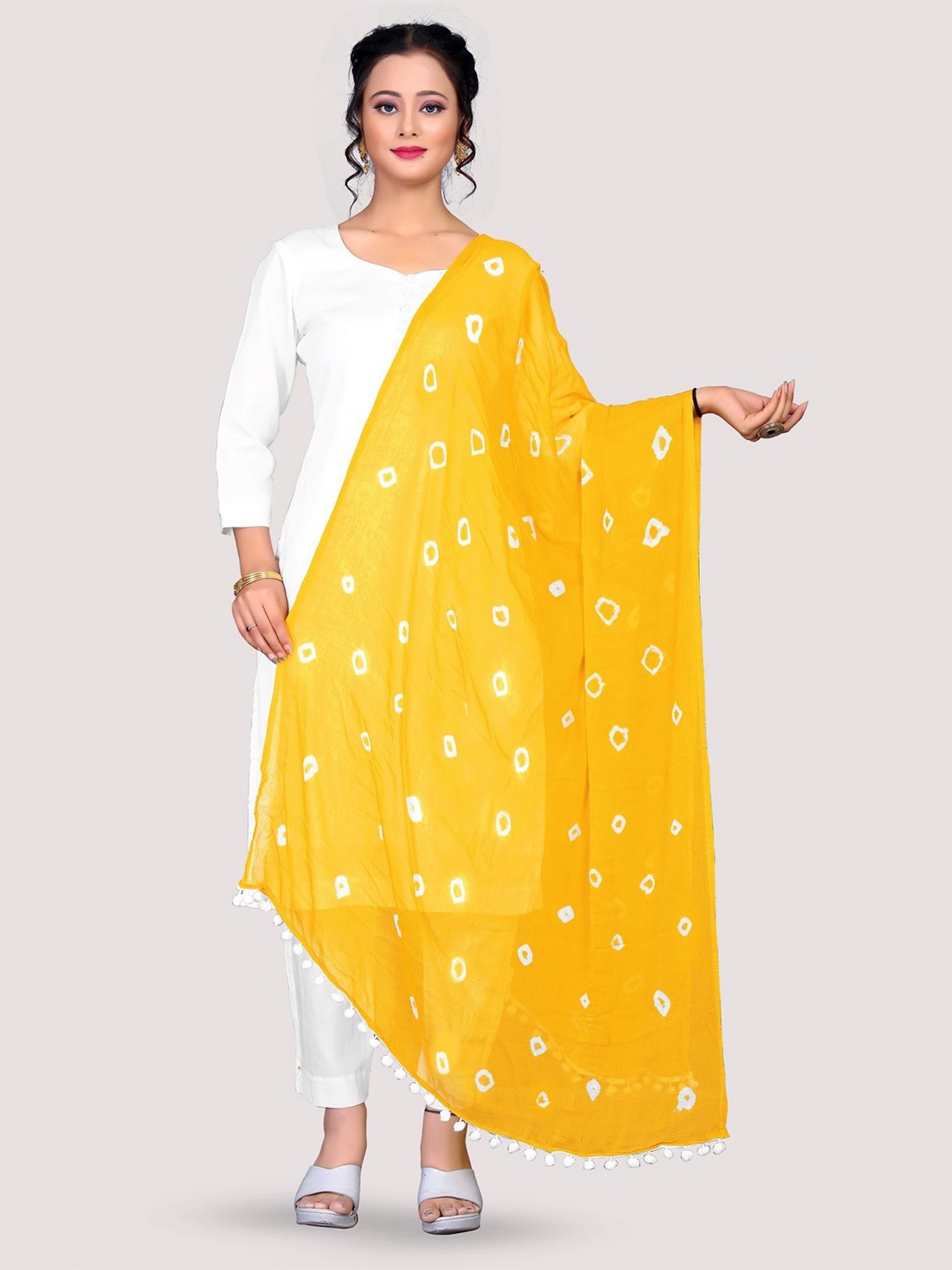 

Nimidiya Bandhani Printed Dupatta, Yellow