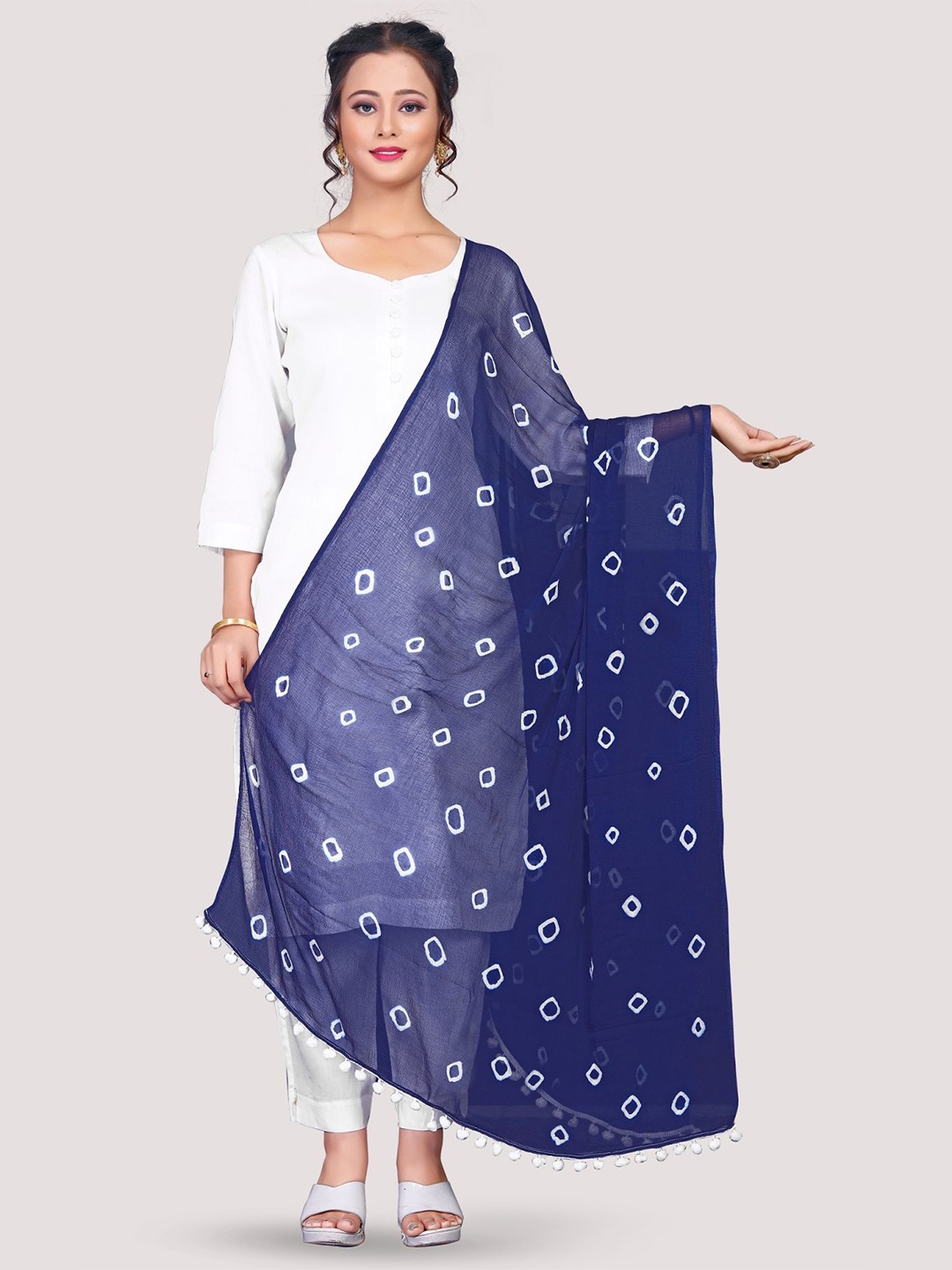 

Nimidiya Bandhani Printed Dupatta, Blue