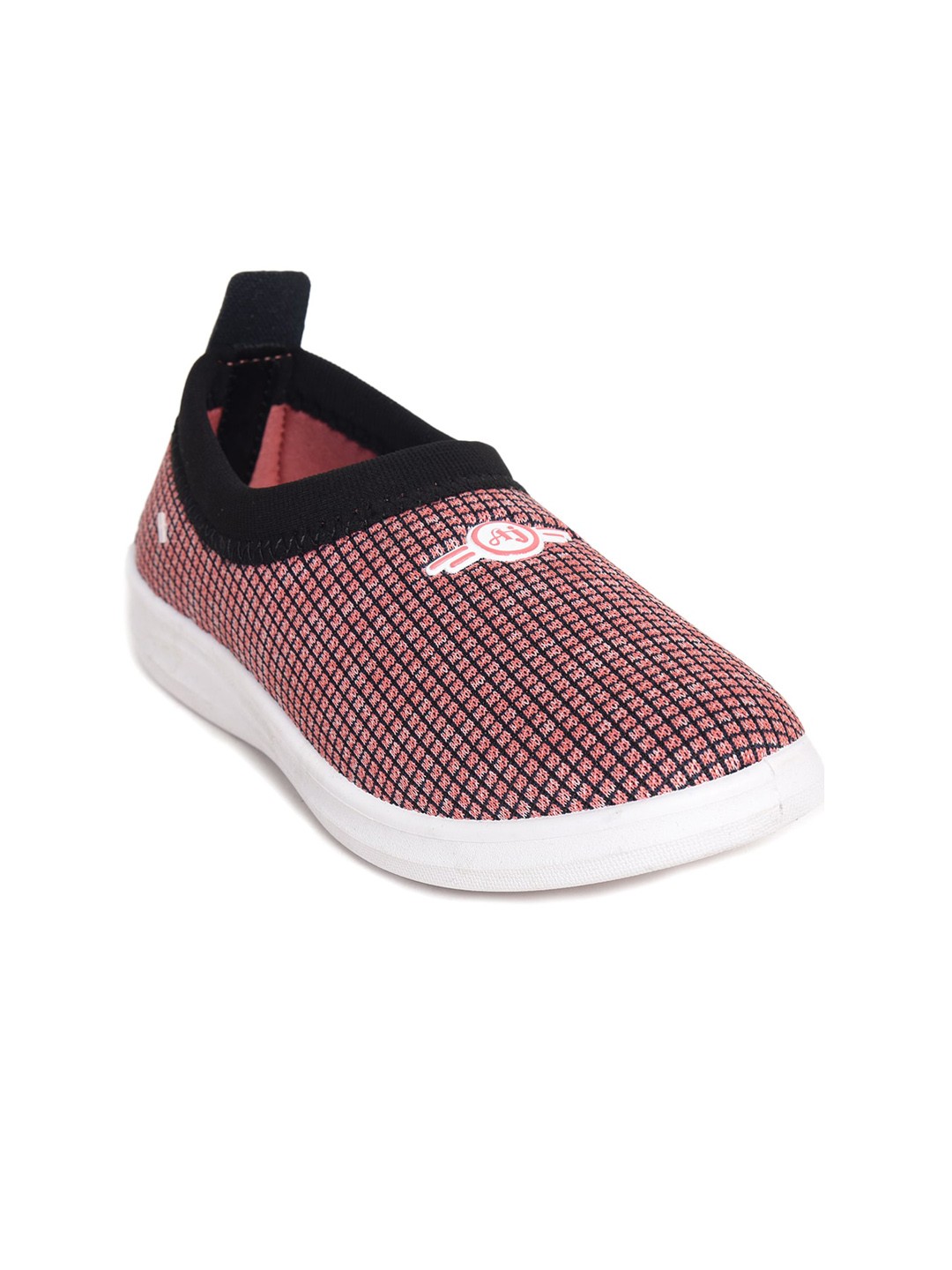 

Ajanta Women Woven Design Lightweight Comfort Insole Contrast Sole Slip-On Sneakers, Pink