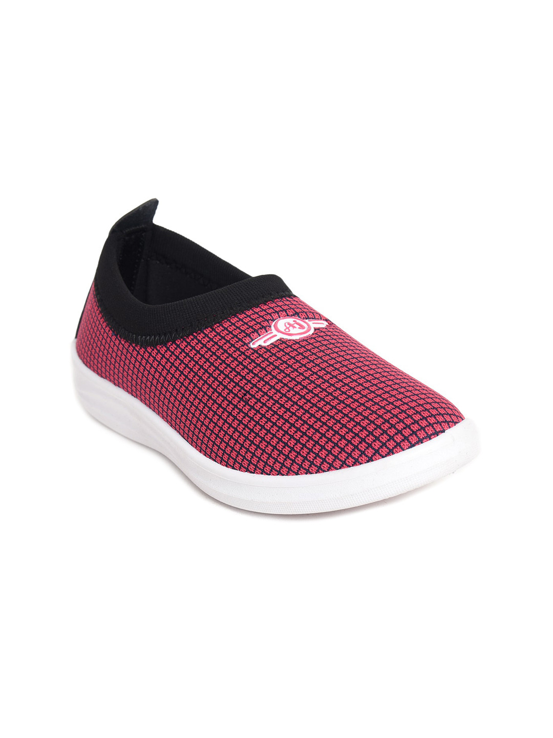 

Ajanta Women Woven Design Lightweight Comfort Insole Contrast Sole Slip-On Sneakers, Pink