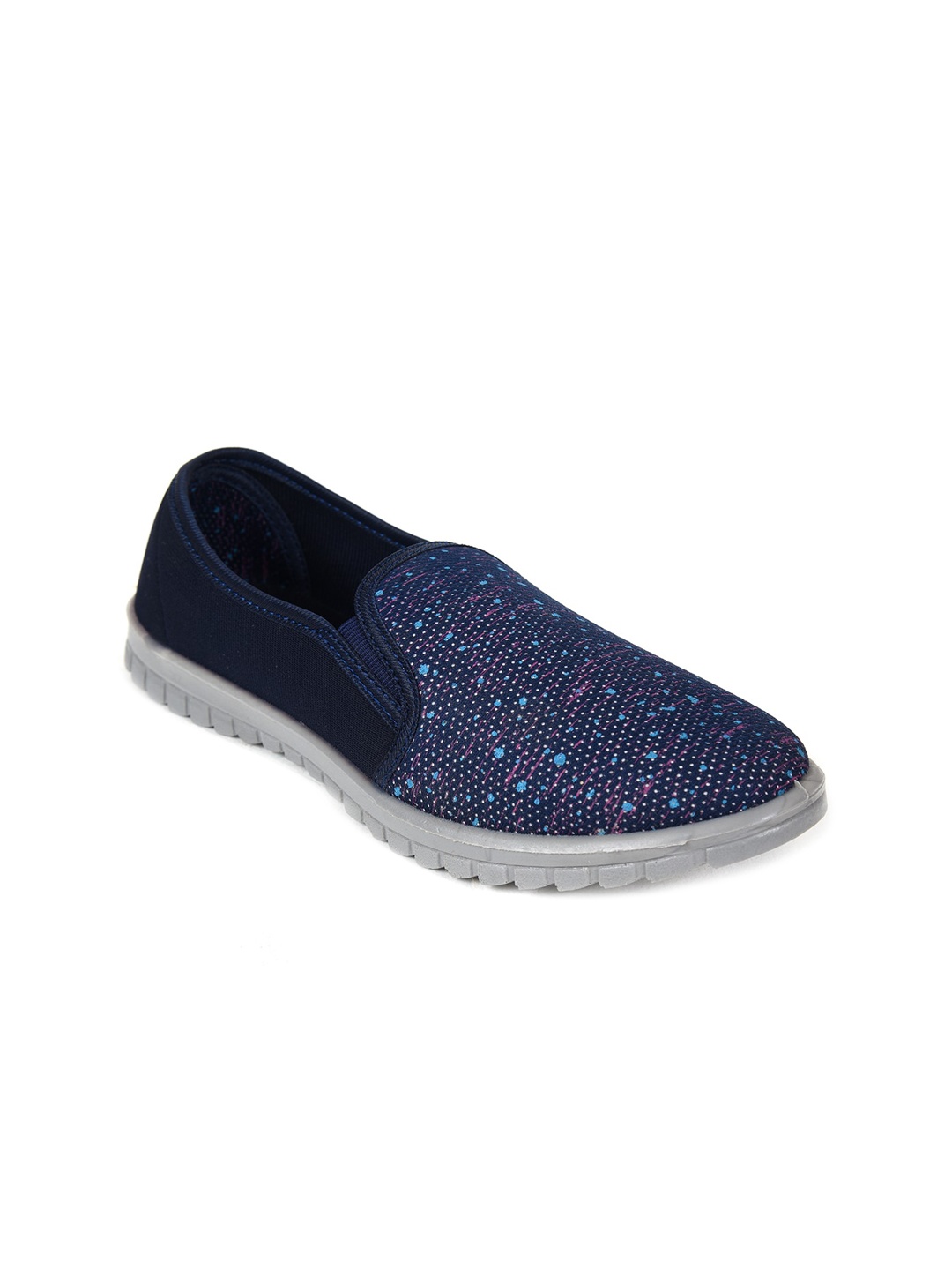 

Ajanta Women Printed Lightweight Comfort Insole Contrast Sole Slip-On Sneakers, Blue
