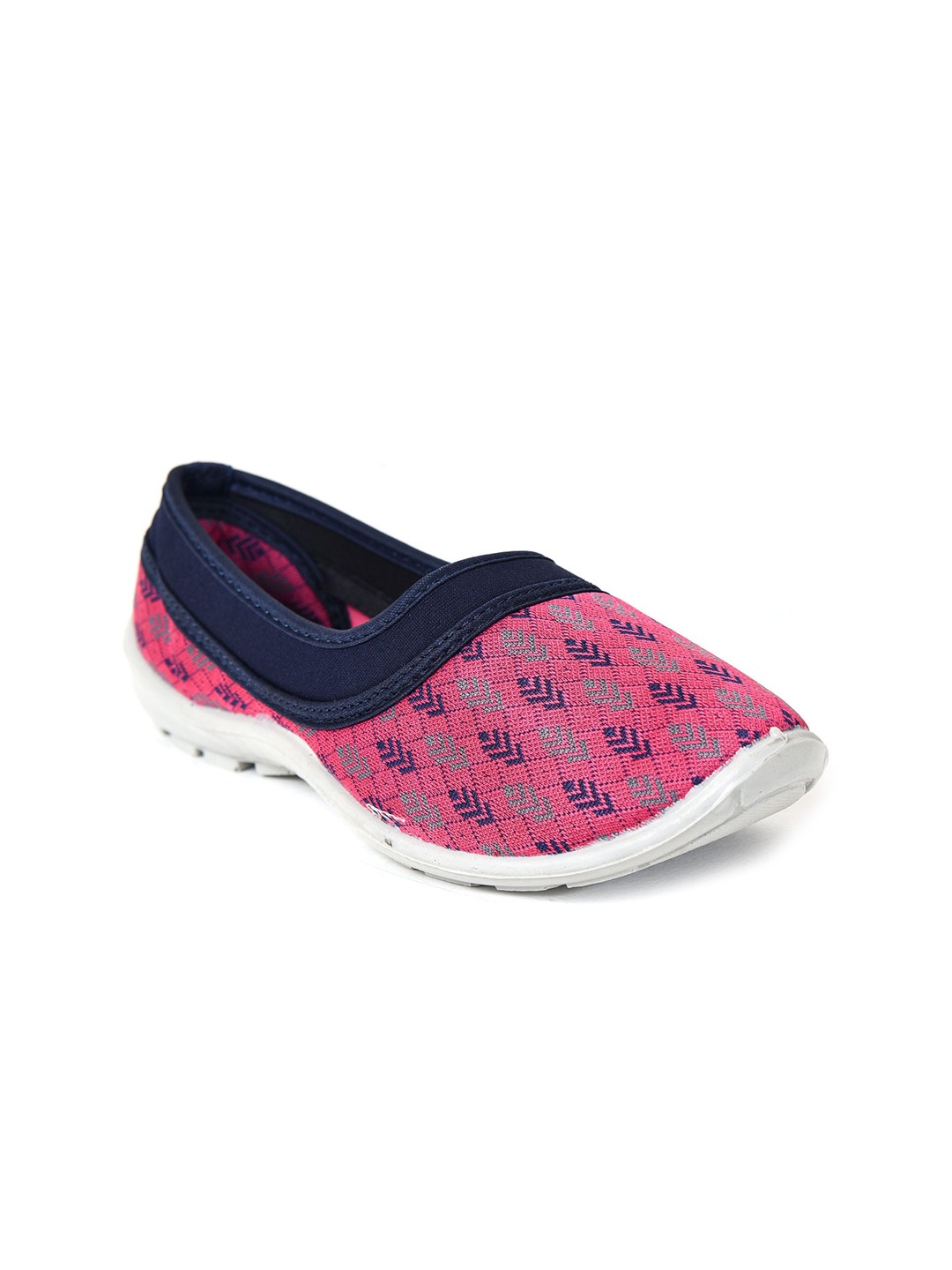 

Ajanta Women Woven Design Lightweight Comfort Insole Contrast Sole Slip-On Sneakers, Pink