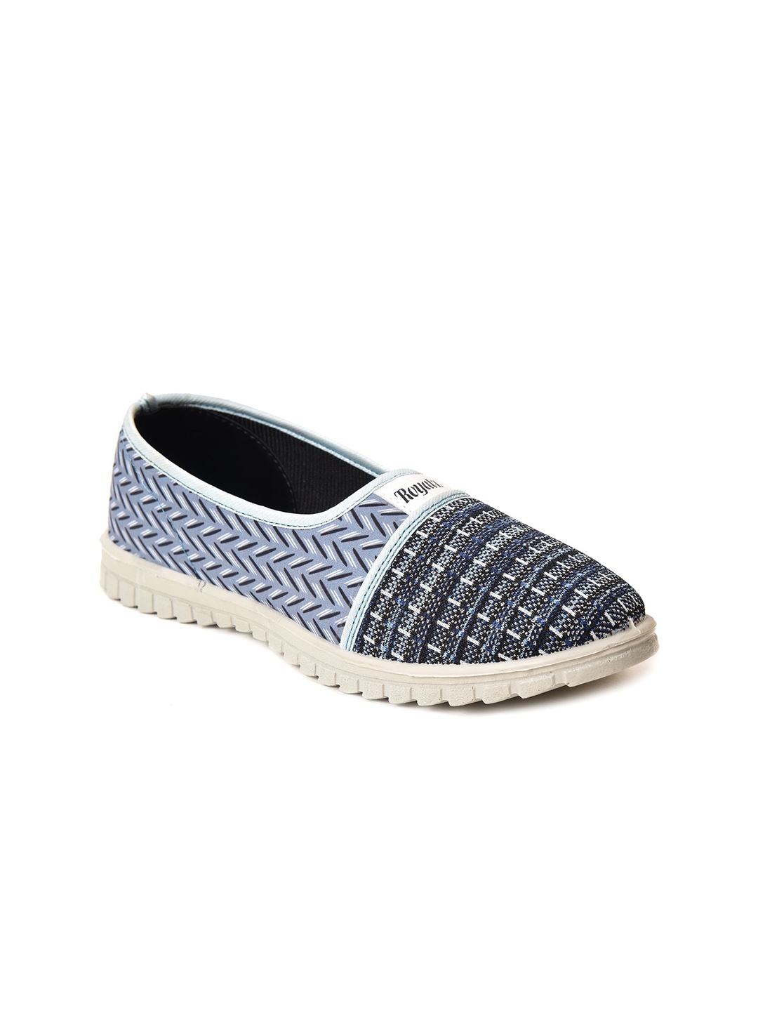 

Ajanta Women Printed Lightweight Comfort Insole Contrast Sole Slip-On Sneakers, Grey