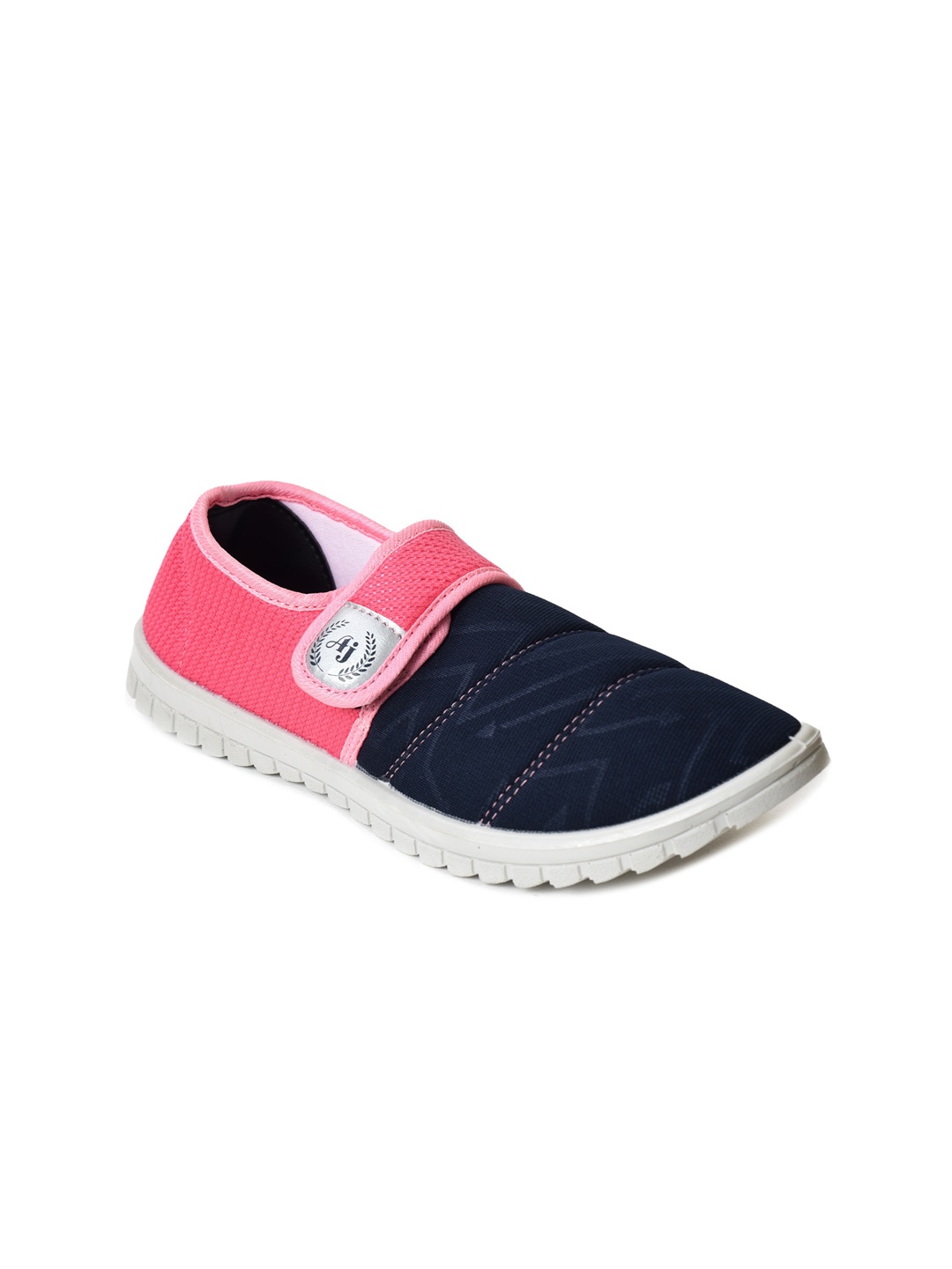 

Ajanta Women Woven Design Lightweight Comfort Insole Contrast Sole Slip-On Sneakers, Pink