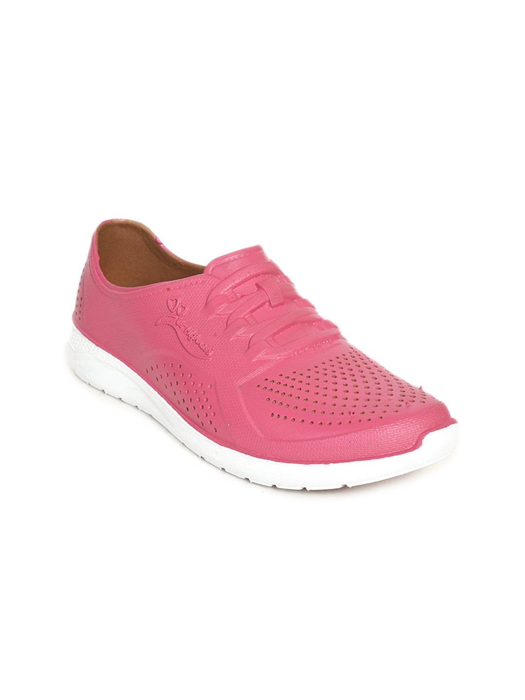 

Ajanta Women Perforations Lightweight Comfort Insole Contrast Sole Sneakers, Pink