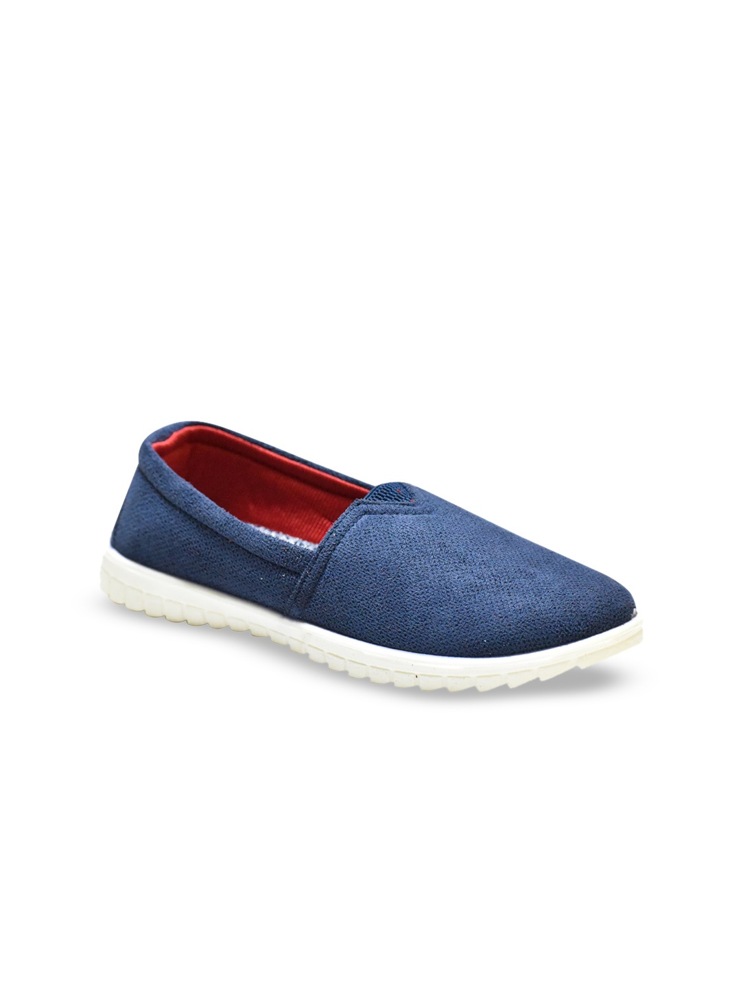 

Ajanta Women Lightweight Textile Comfort Insole Contrast Sole Slip-On Sneakers, Blue