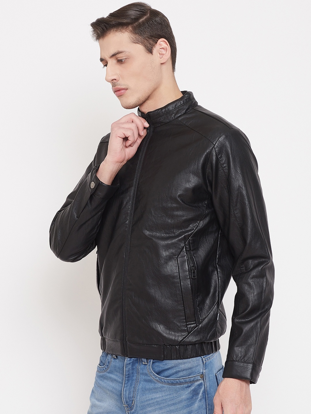 

Crimsoune Club Stand Collar Lightweight Biker Jacket, Black