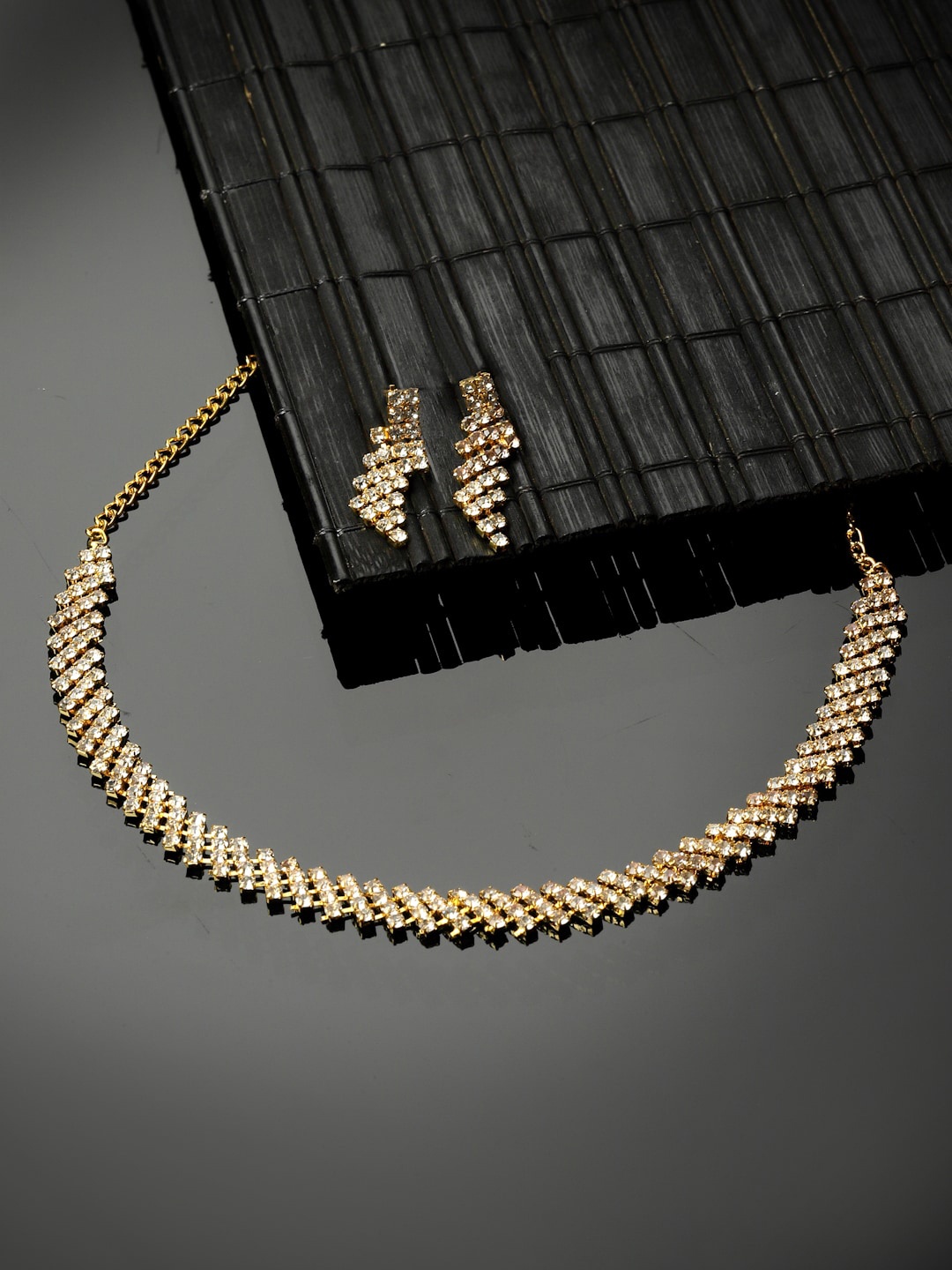 

Sanjog Gold-Plated AD-Studded Jewellery Set