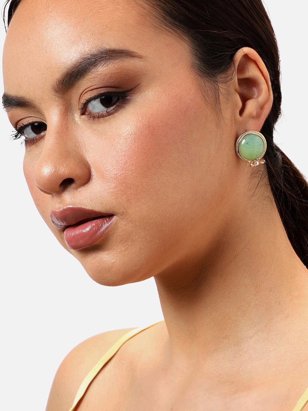 

SOHI Gold-Plated Contemporary Studs Earrings