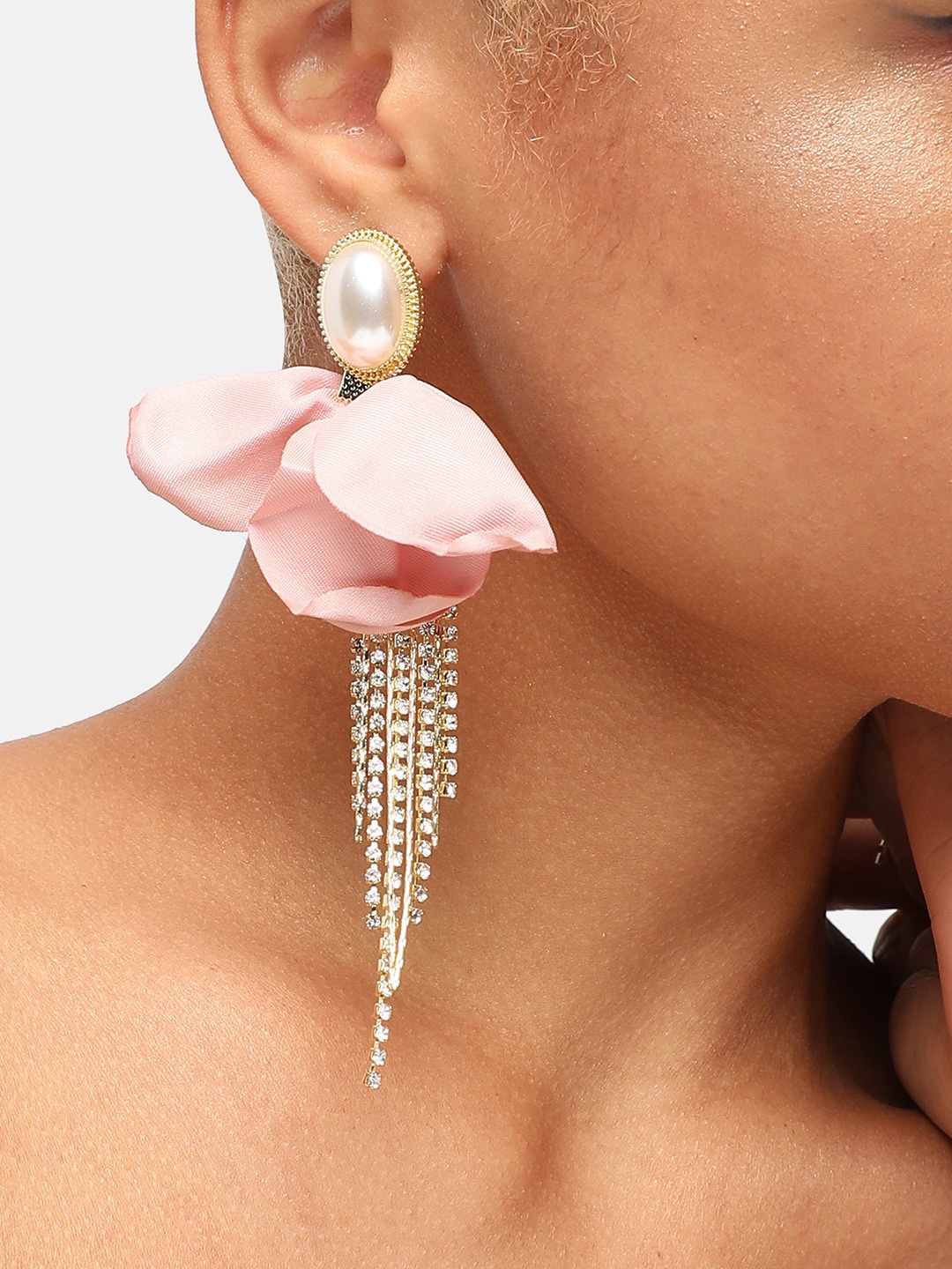 

SOHI Gold-Plated Floral Drop Earrings