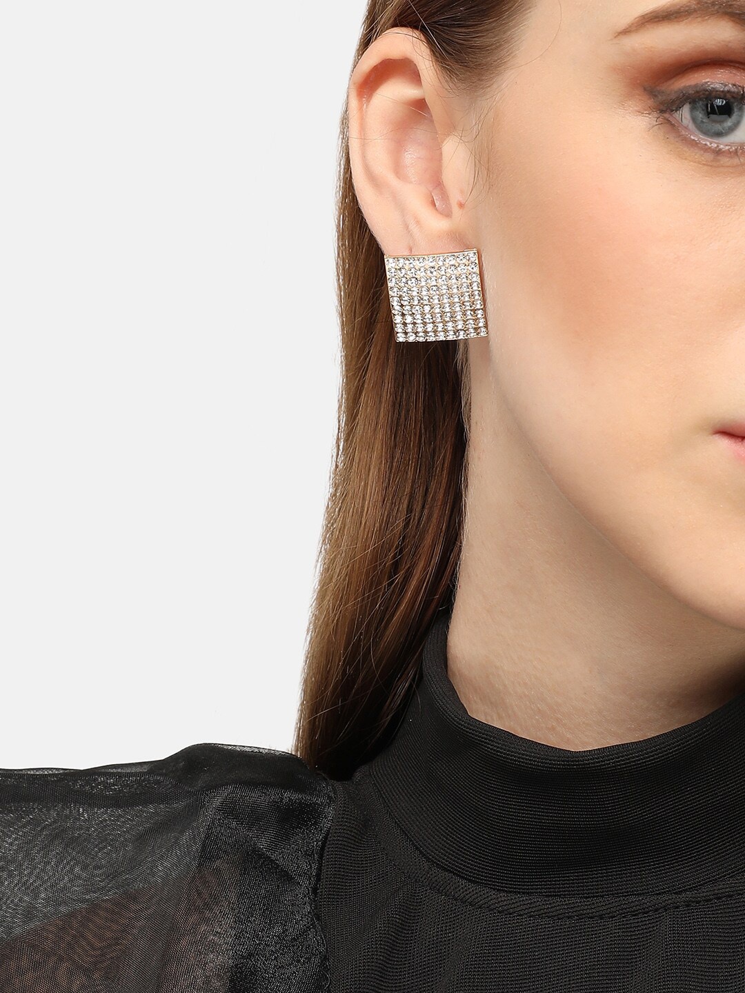 

SOHI Gold-Plated Square Drop Earrings