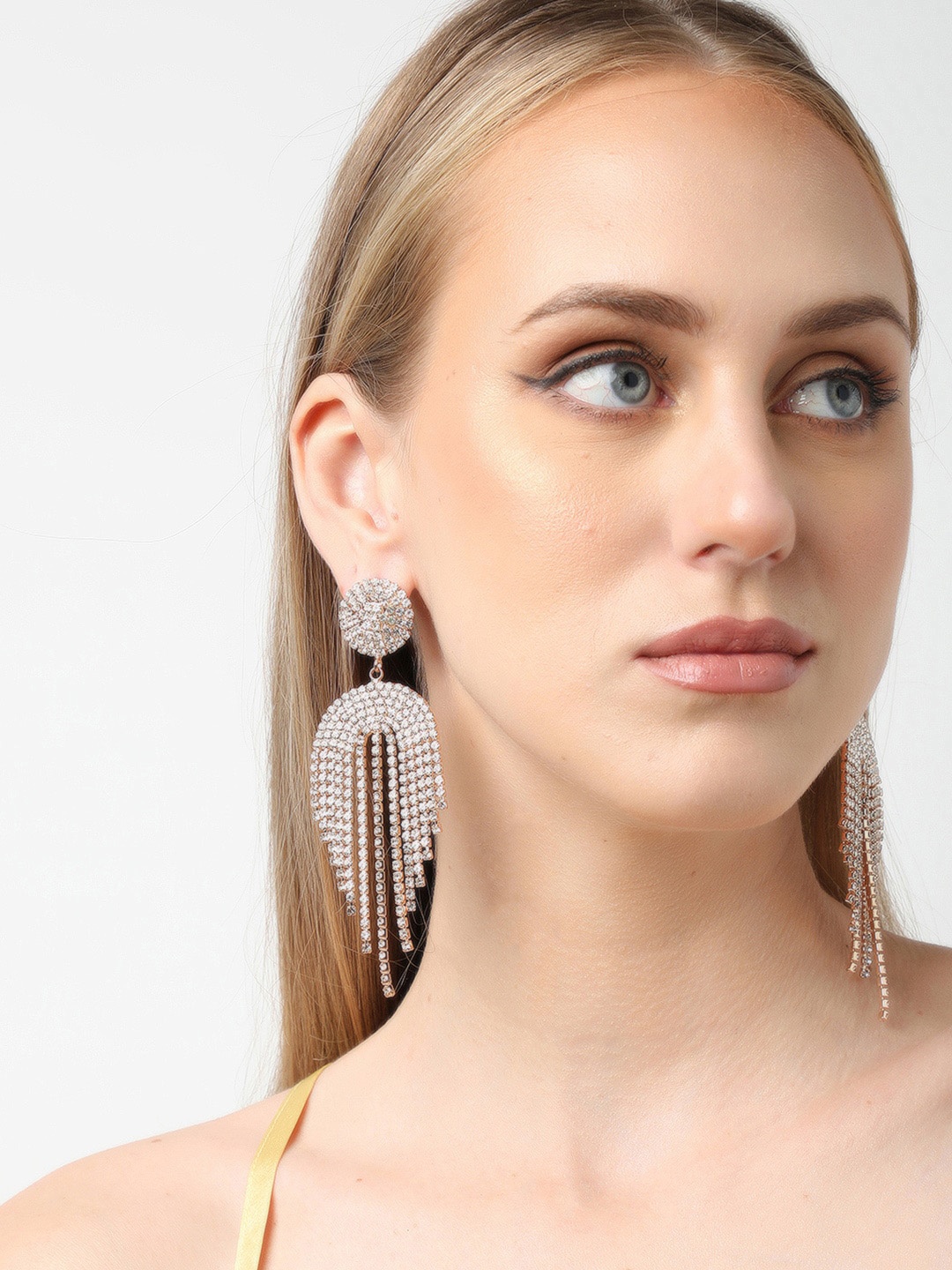 

SOHI Silver-Plated Contemporary Tasselled Drop Earrings