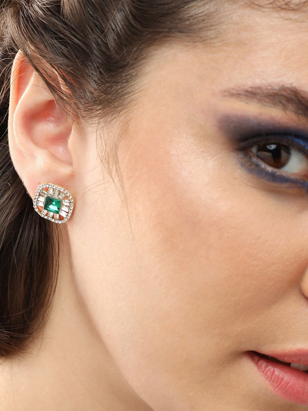 

SOHI Gold-Plated Contemporary Studs Earrings