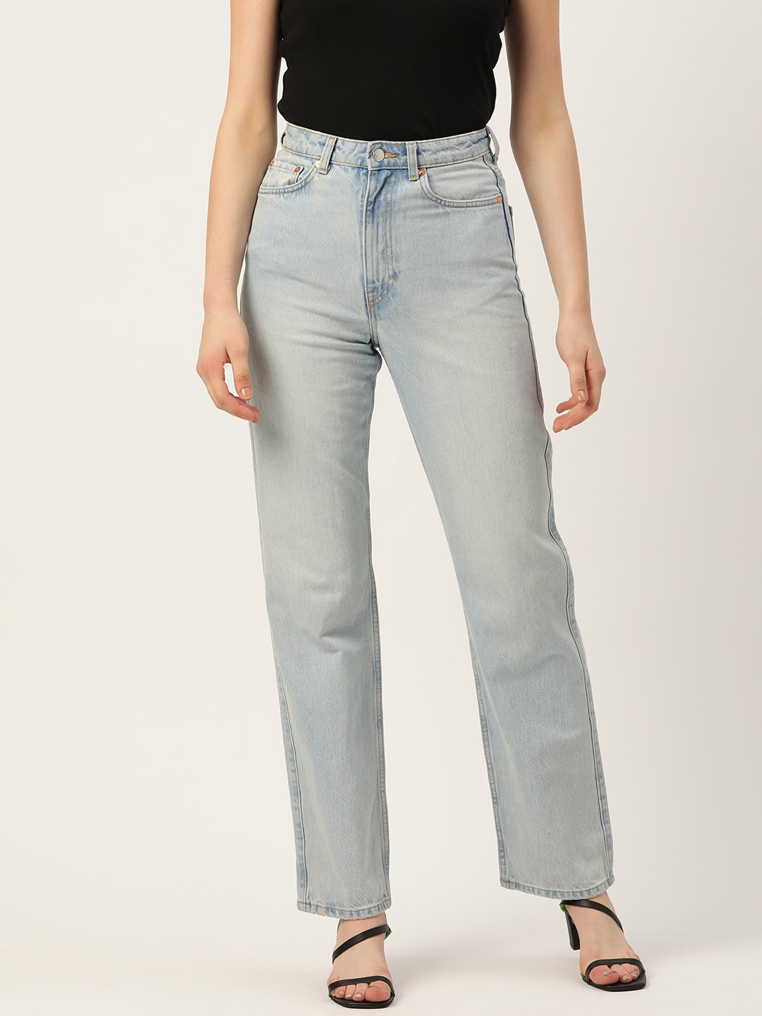 

Malachi Women Urban Straight Fit High-Rise Acid Wash Jeans, Blue