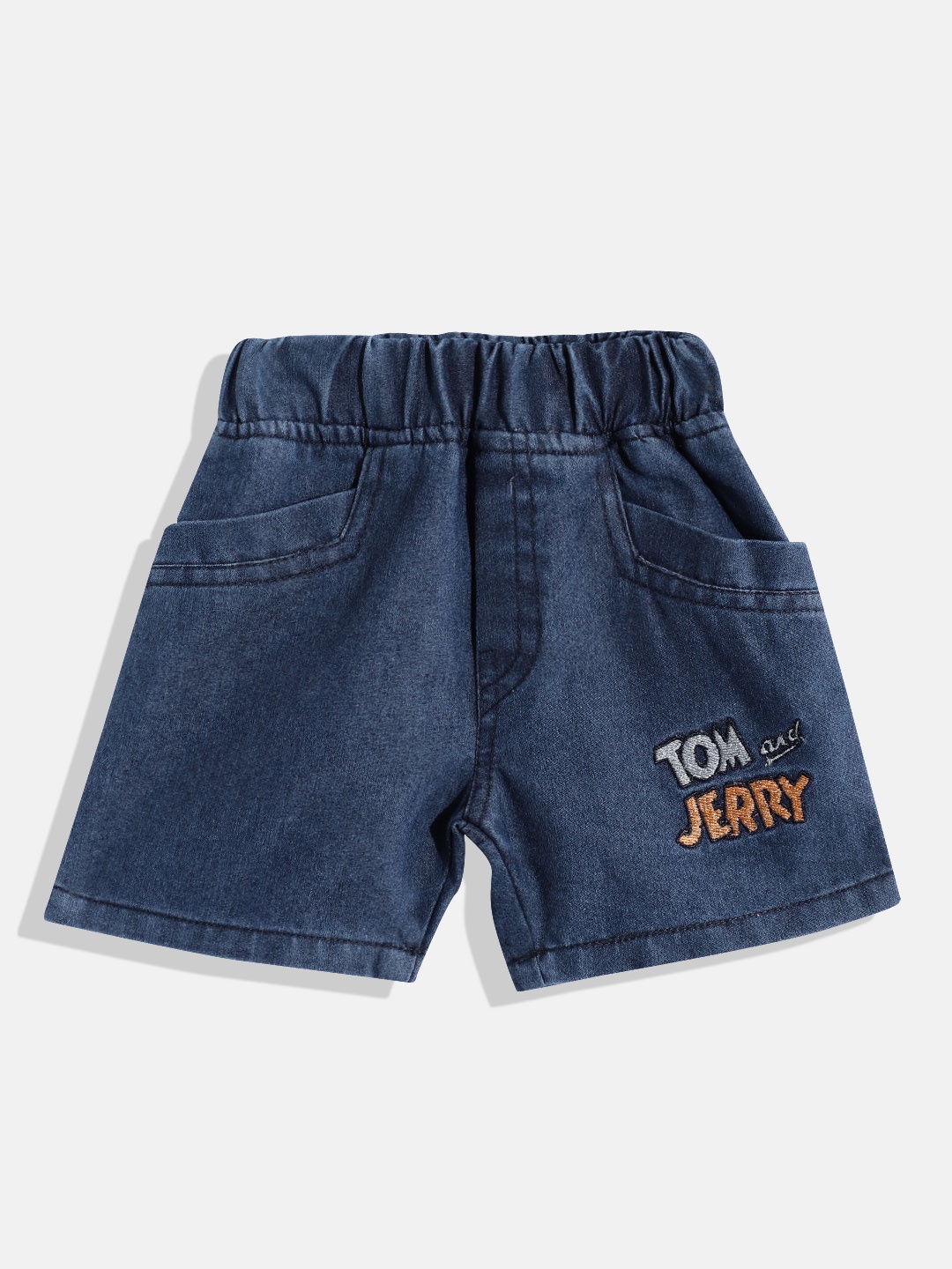 

Eteenz Boys Tom & Jerry Embroidered Denim Shorts, Blue