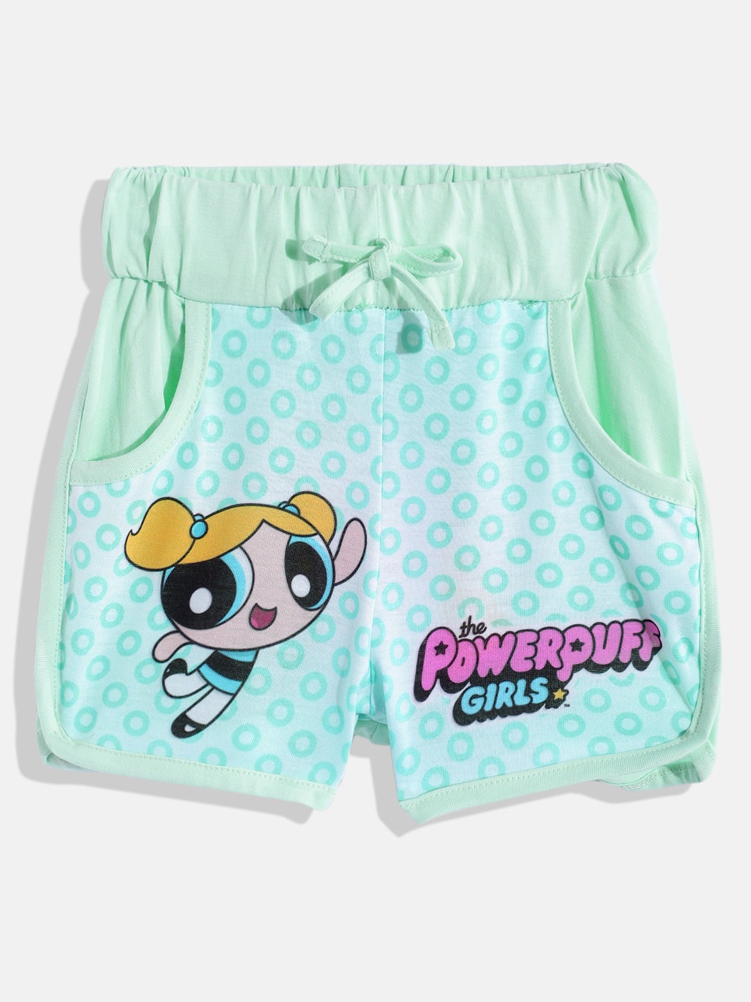 

Eteenz Powerpuff Girls Printed Cotton Shorts, Sea green