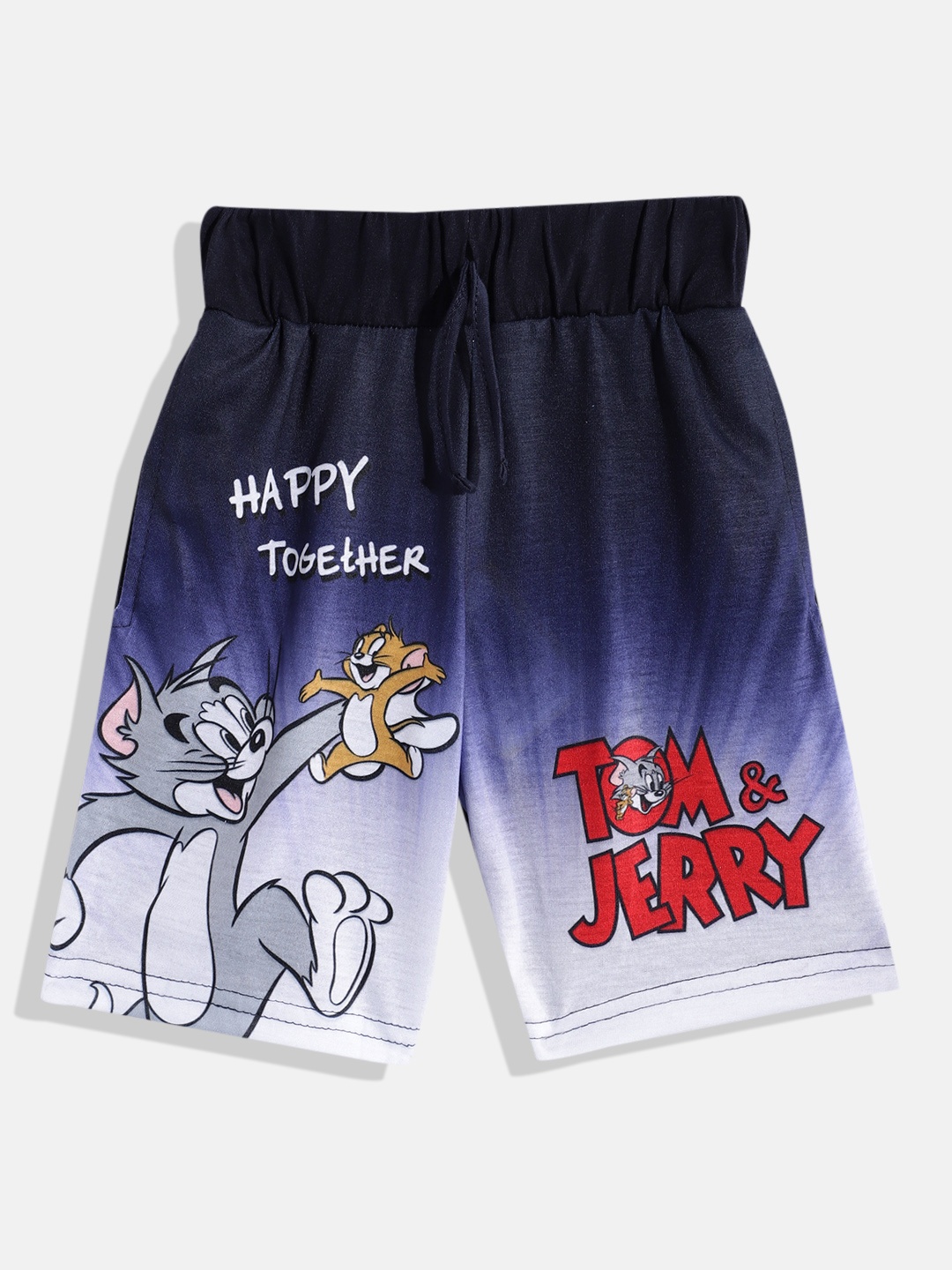 

Eteenz Boys Navy Blue Humour and Comic Printed Tom & Jerry Shorts