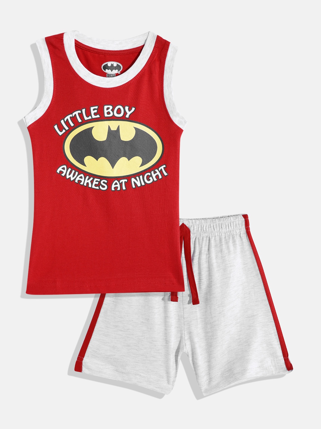 

Eteenz Infant Boys Premium Cotton Batman Print T-shirt With Shorts, Red