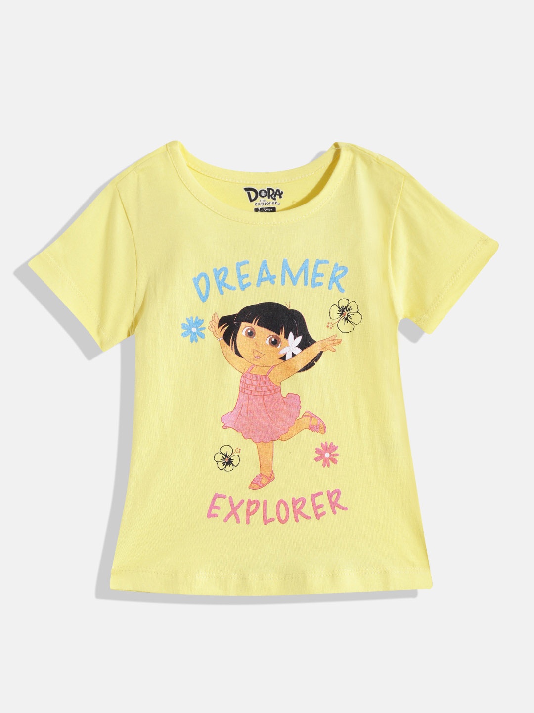 

Eteenz Girls Premium Cotton Dora Printed T-shirt, Yellow