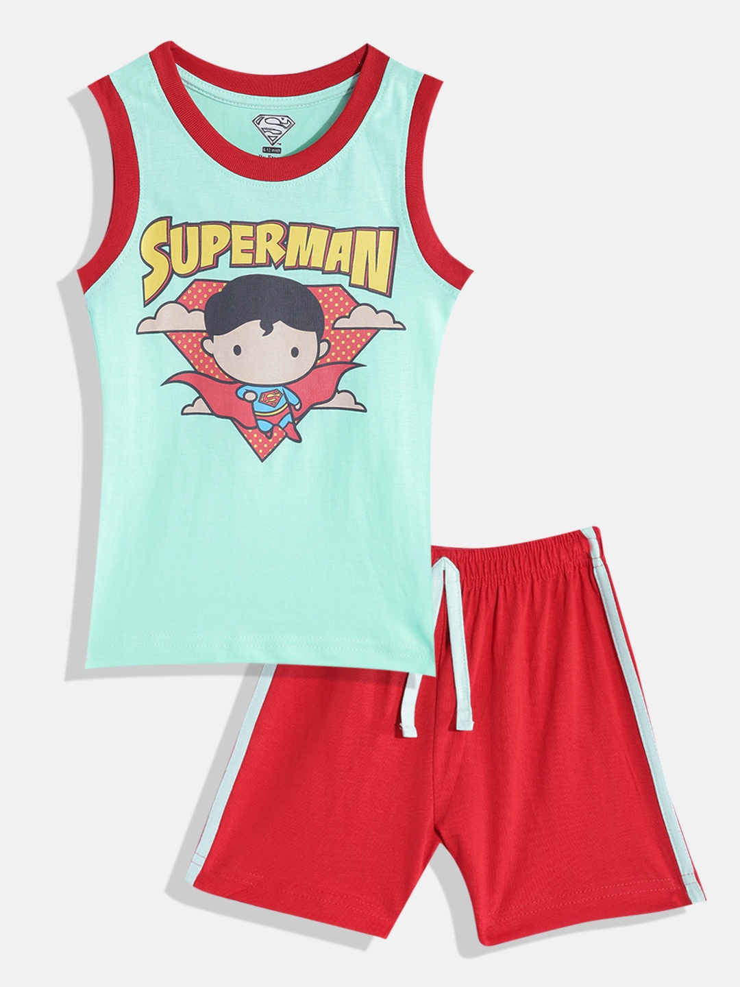 

Eteenz Infant Boys Premium Cotton Superman Print T-shirt With Shorts, Green