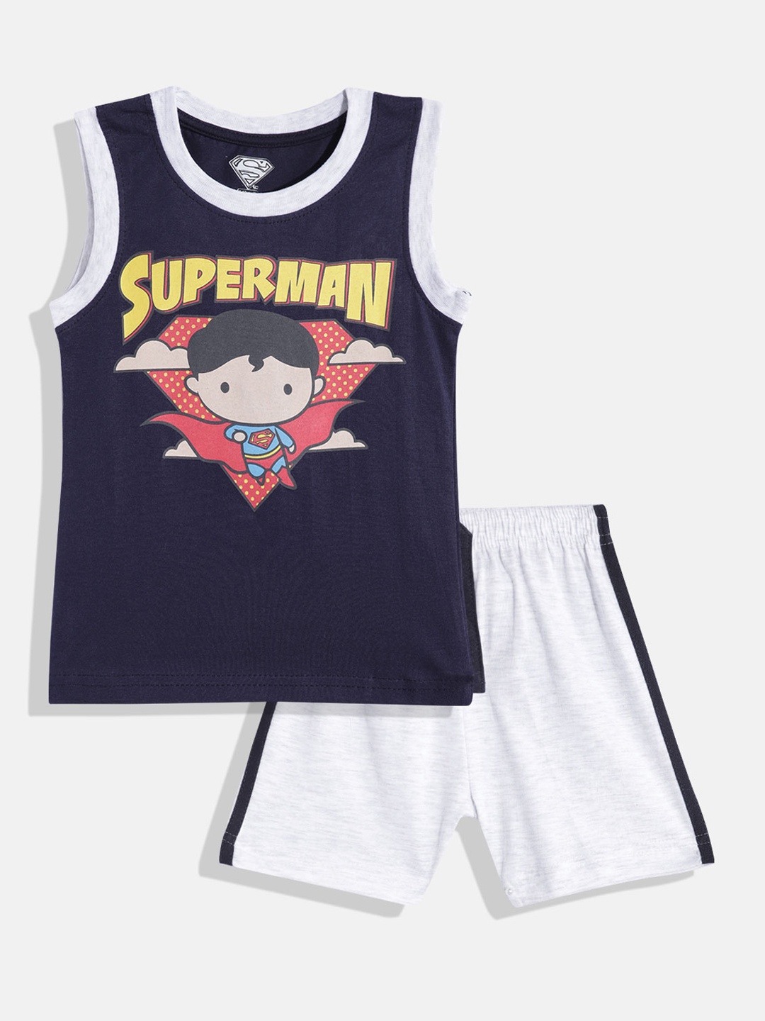 

Eteenz Infant Boys Premium Cotton Superman Print T-shirt With Shorts, Navy blue