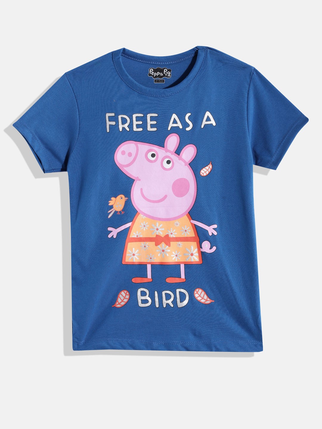 

Eteenz Girls Premium Cotton Peppa Pig Printed T-shirt, Navy blue
