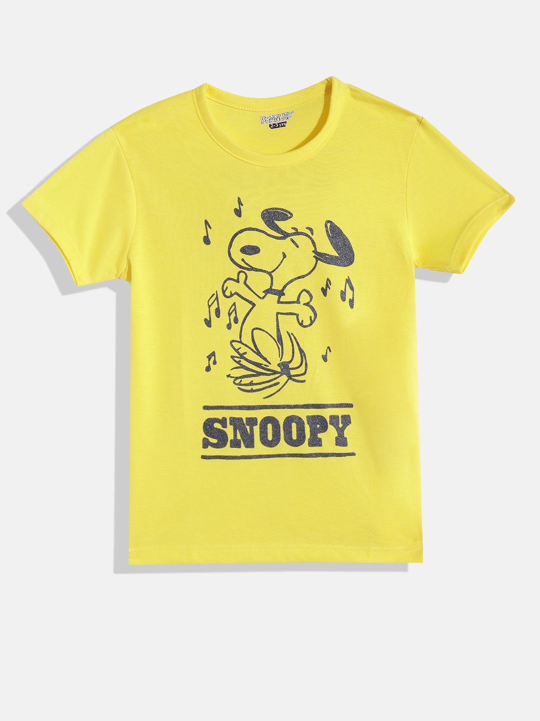 

Eteenz Girls Snoopy Print Premium Cotton T-shirt, Yellow