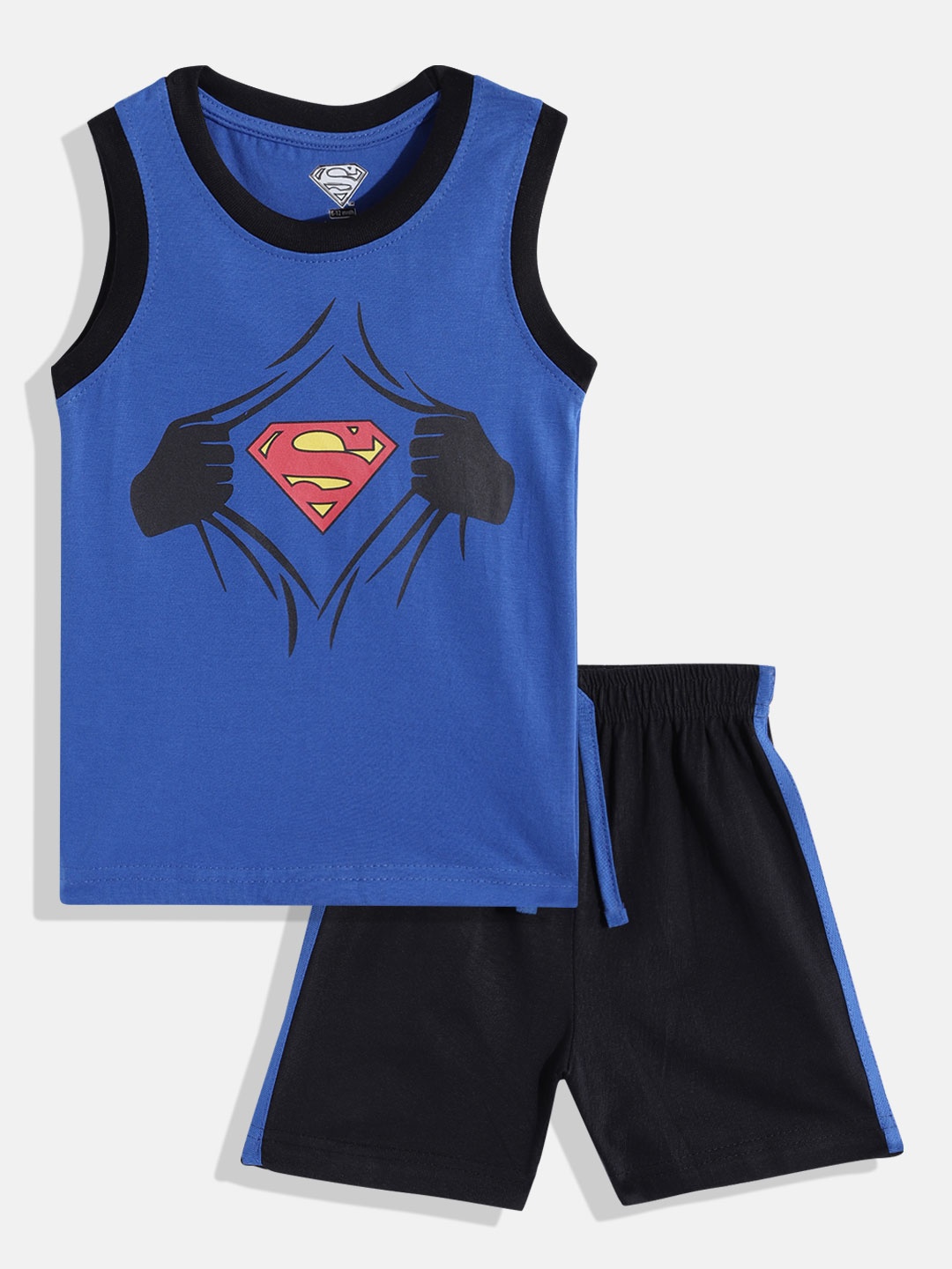 

Eteenz Infant Boys Premium Cotton Superman Print T-shirt With Shorts, Blue