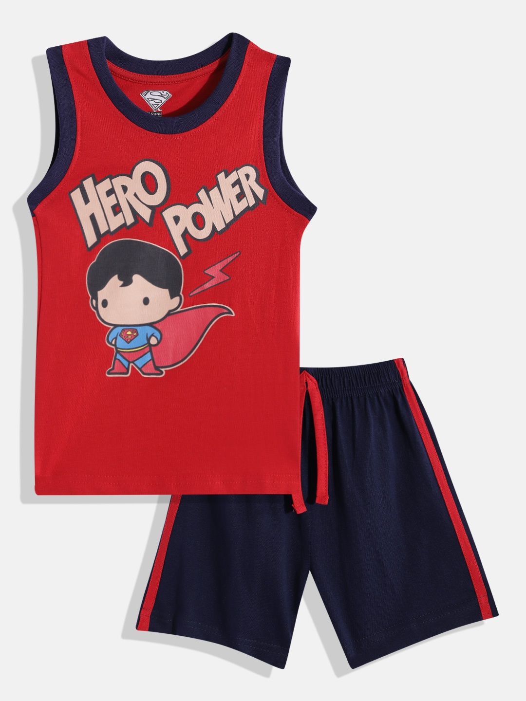 

Eteenz Infant Boys Premium Cotton Superman Print T-shirt With Shorts, Red