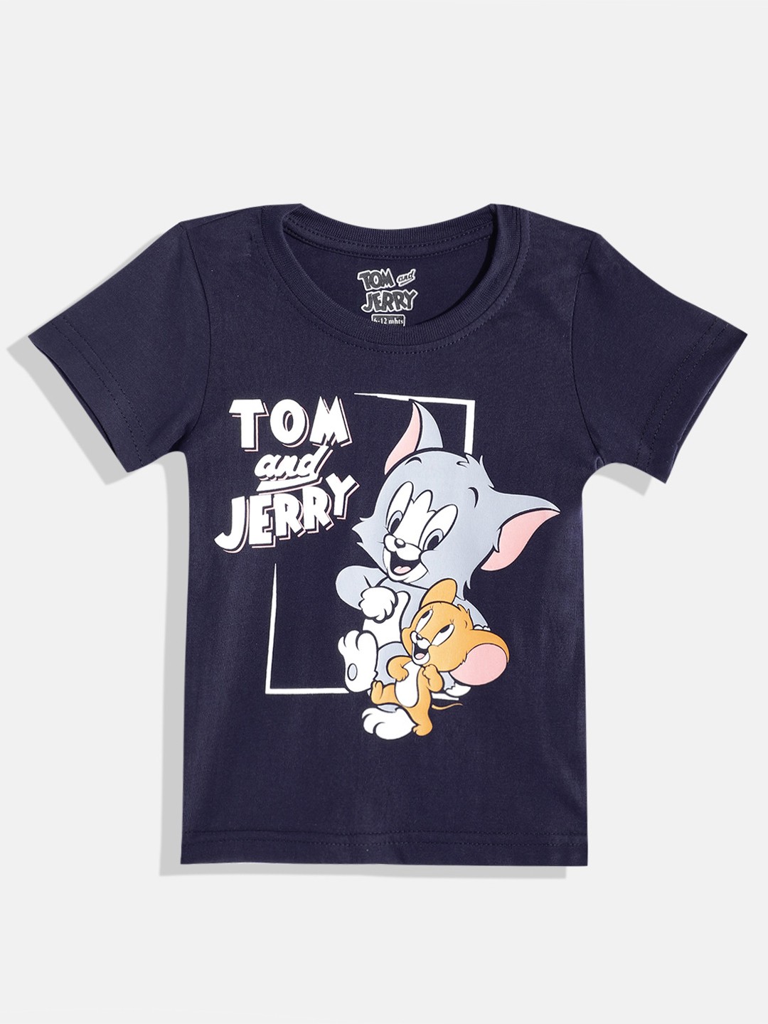 

Eteenz Boys Premium Cotton Tom & Jerry Printed T-shirt, Navy blue