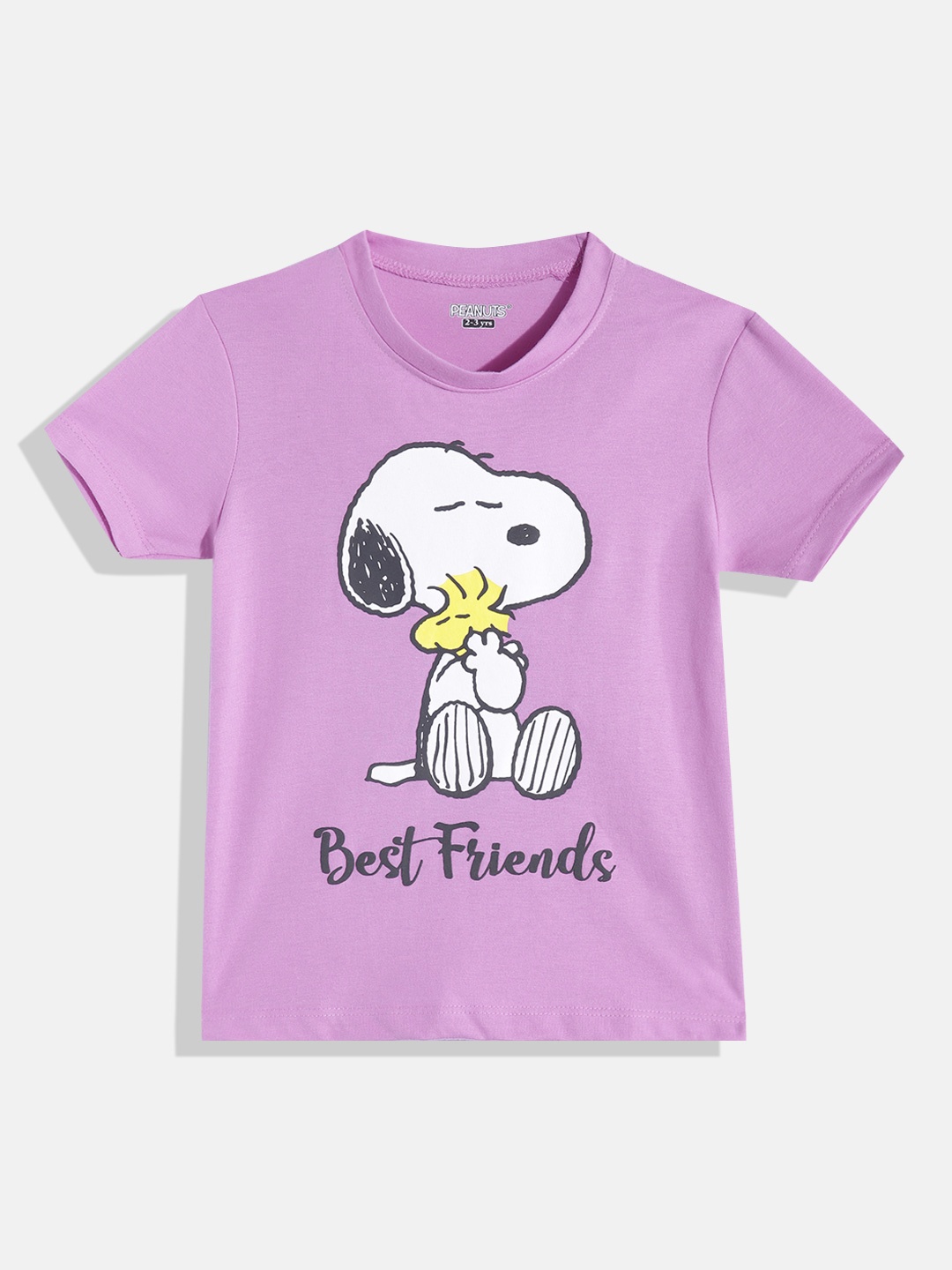 

Eteenz Girls Premium Cotton Snoopy Printed T-shirt, Lavender