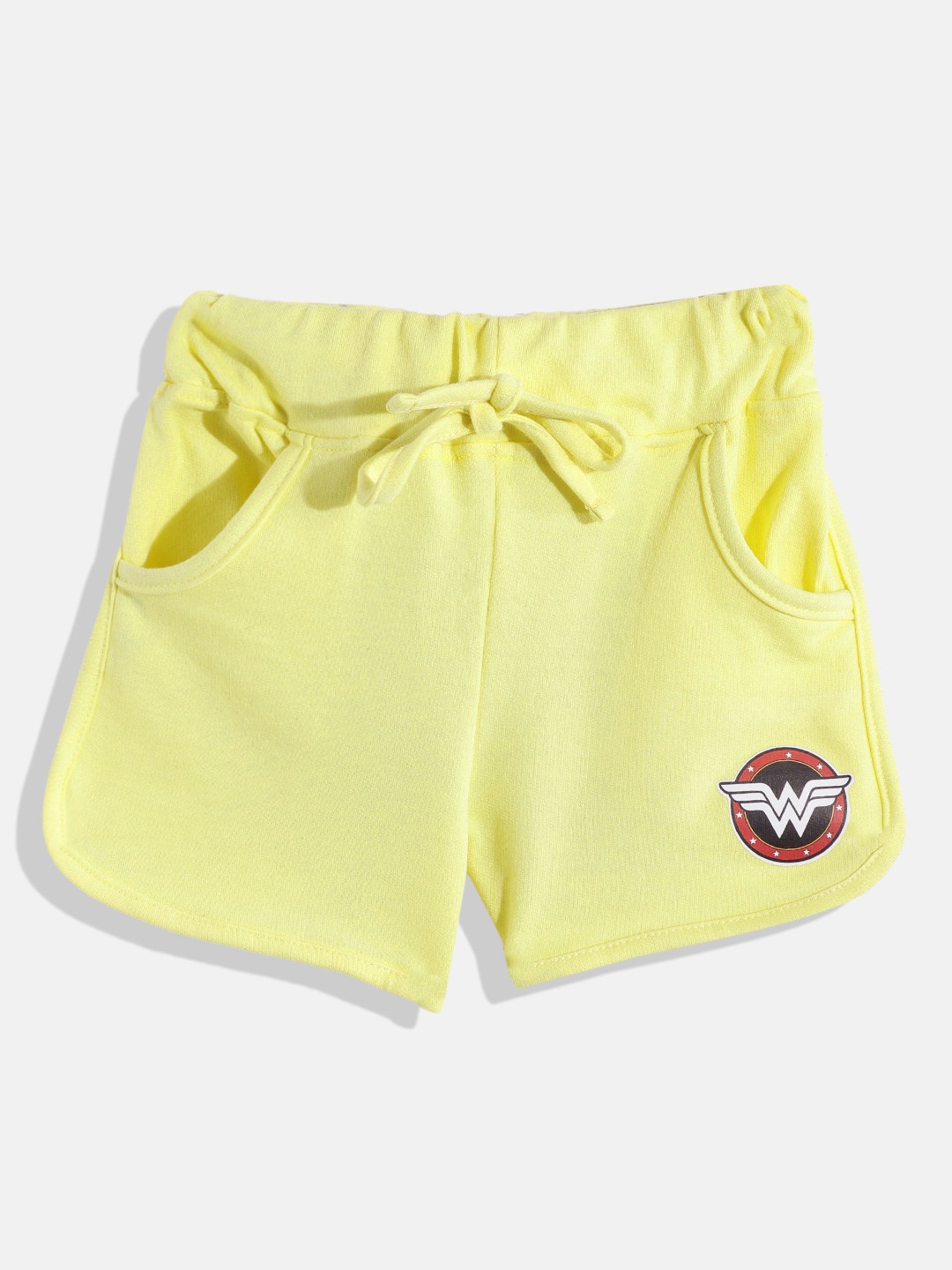 

Eteenz Girls Wonder Woman Detail Cotton Shorts, Yellow