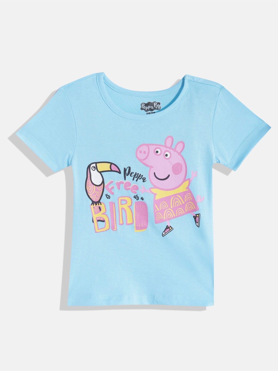 

Eteenz Girls Premium Cotton Peppa Pig Printed T-shirt, Blue