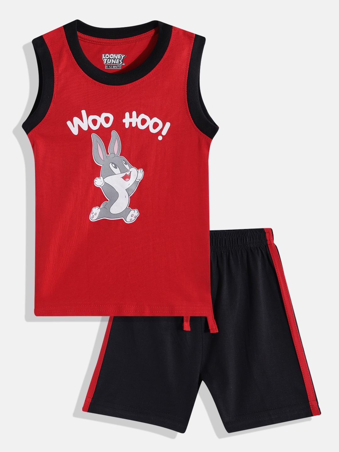 

Eteenz Infant Boys Premium Cotton Looney Tunes Print T-shirt With Shorts, Red