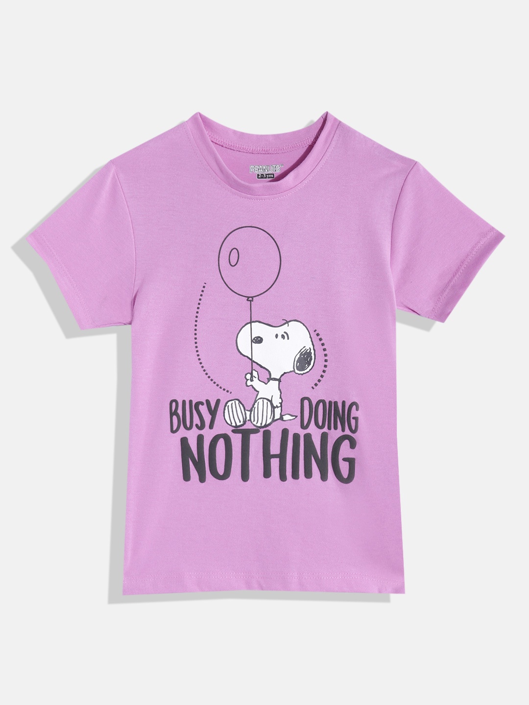 

Eteenz Girls Premium Cotton Snoopy Printed T-shirt, Lavender