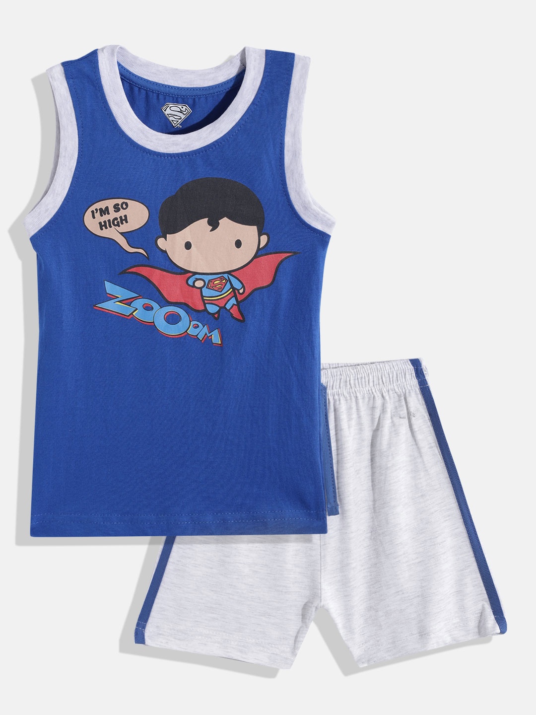 

Eteenz Infant Boys Premium Cotton Superman Print T-shirt With Shorts, Blue