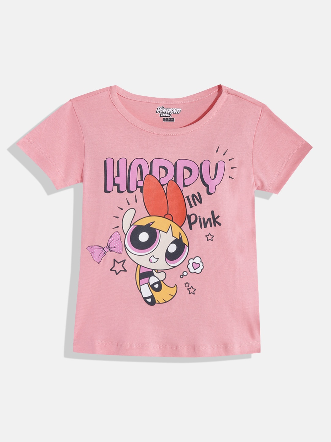 

Eteenz Premium Cotton Powerpuff Girls Printed T-shirt, Pink