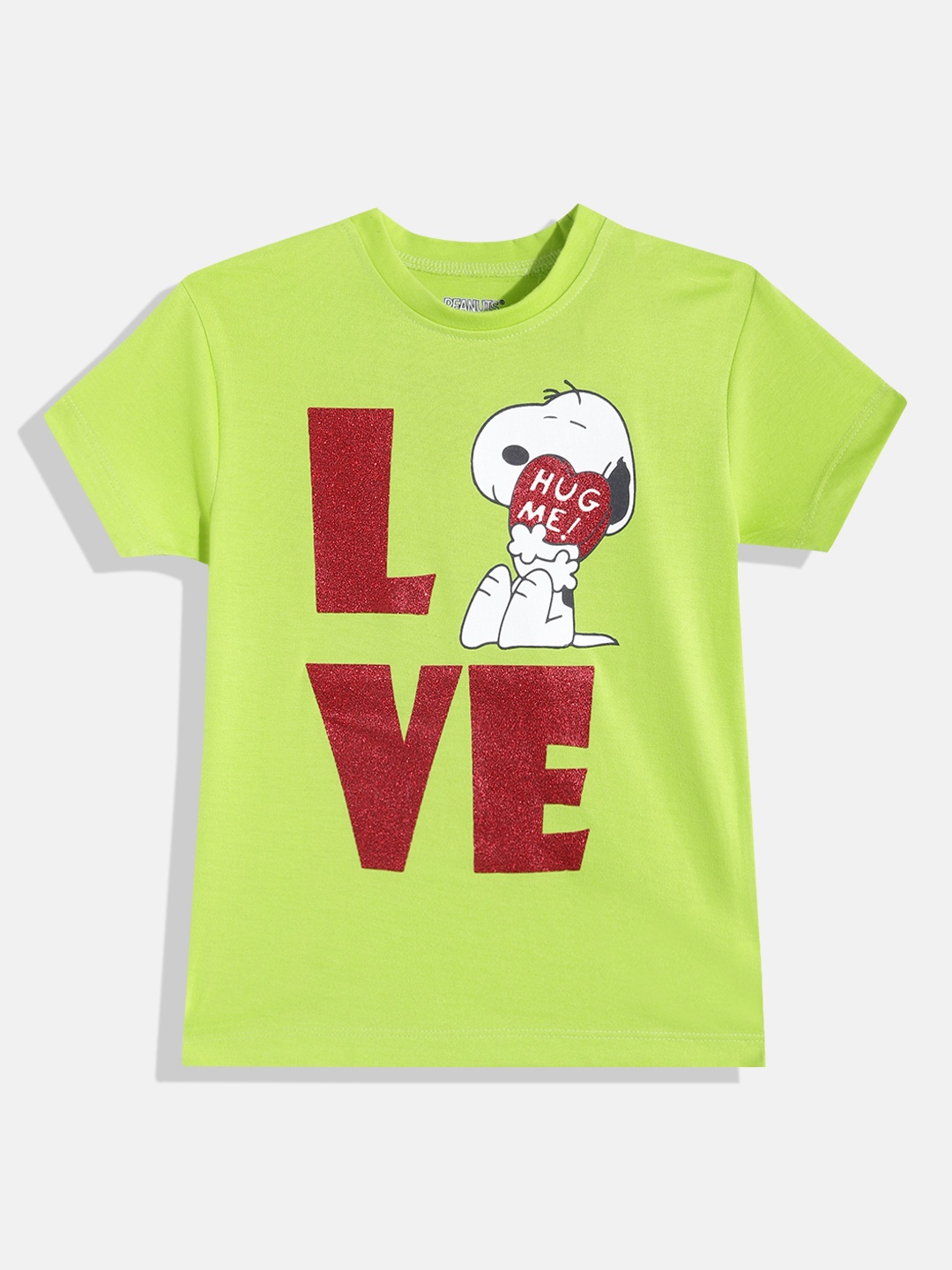 

Eteenz Girls Premium Cotton Snoopy Printed T-shirt, Fluorescent green