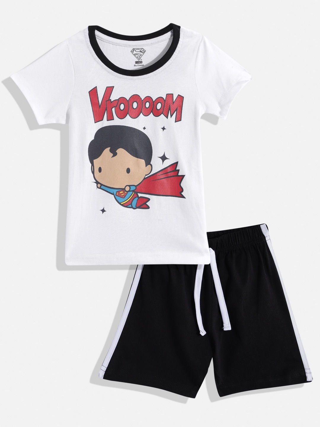 

Eteenz Infant Boys Premium Cotton Superman Print T-shirt With Shorts, White