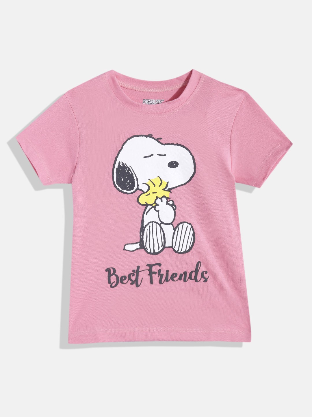 

Eteenz Girls Premium Cotton Snoopy Printed T-shirt, Rose