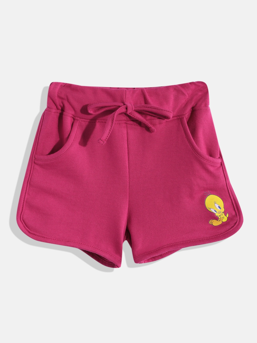 

Eteenz Girls Tweety Detail Cotton Shorts, Fuchsia