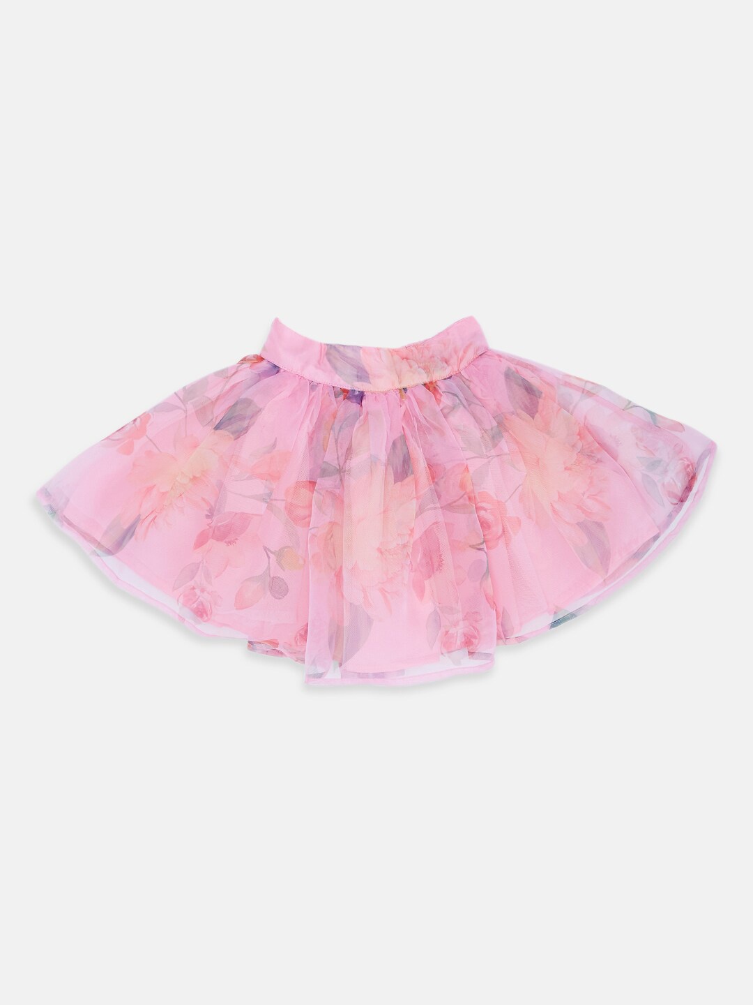 

Pantaloons Junior Girls Floral Printed Pure Cotton Mini Skirt, Pink